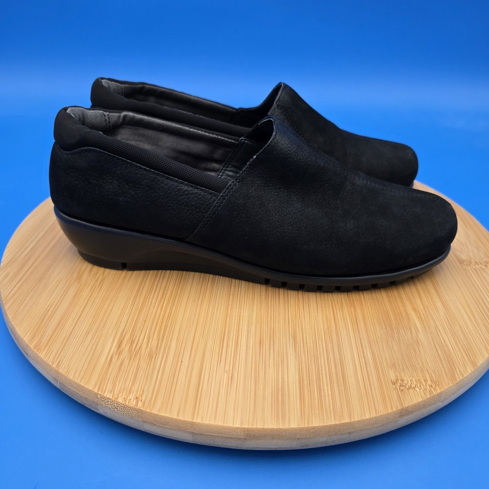 Aerosoles Backbend Black Slip-On Leather/Suede Loafers Shoes Women's 8W